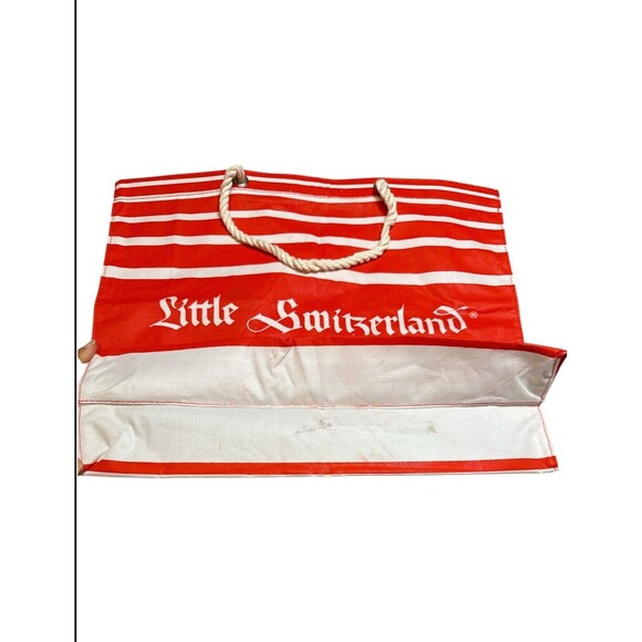Little Switzerland Vintage 1980’s Red White Stripe Beach Shoulder Bag Nautical - Picture 4 of 8